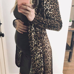 Leopard Print Cardigan Mauve and Mallow